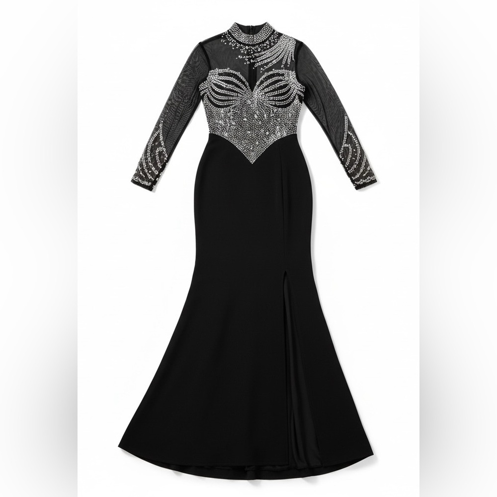 Amazon Black and Silver Long Sleeve Dress